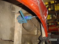  back home, small hydraulic jack opening up the wing again